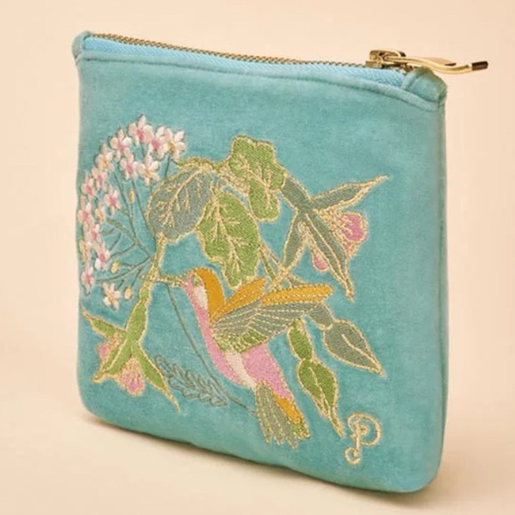 Powder UK Hummingbird luxury velvet embroidered pouch w/tassel-2 available-NWT - Picture 12 of 16
